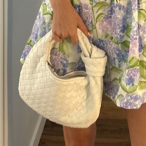 Bottega Dupe White Woven Handbag